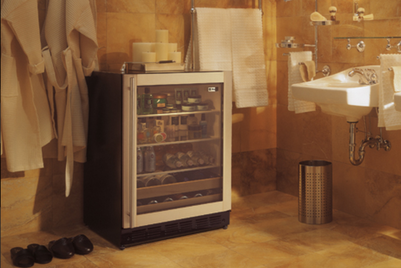 weird places people put appliances ge fridge in bathroom