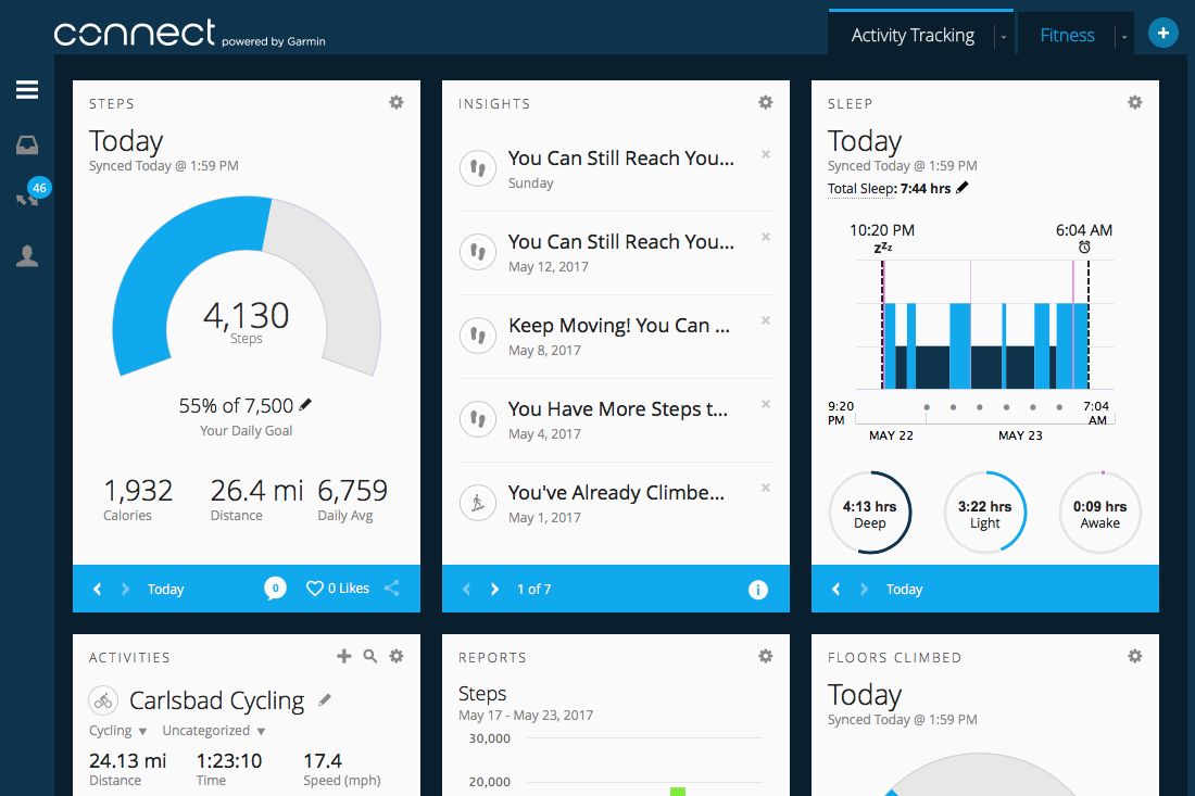 garmin gconnect home