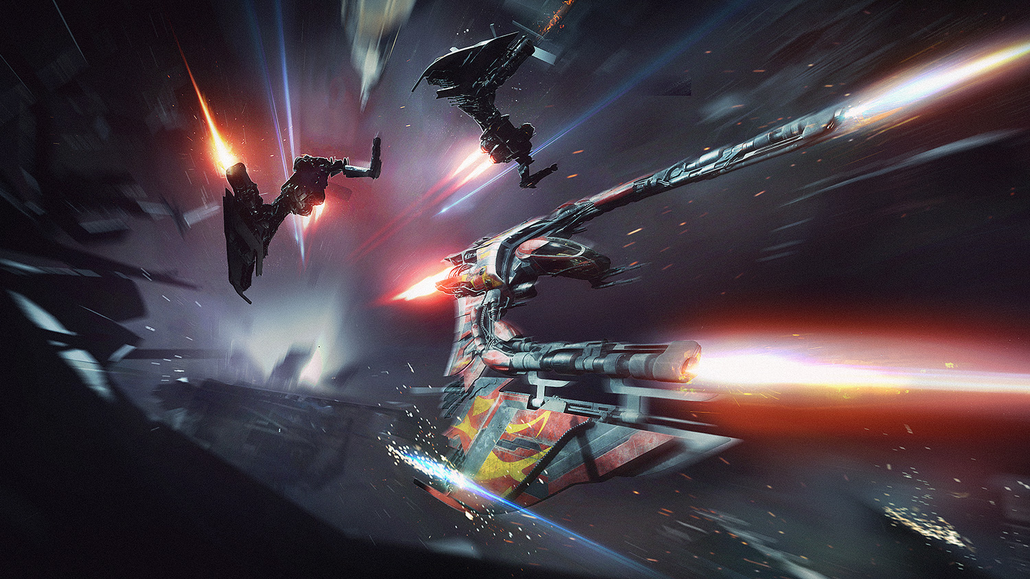 star citizen re built in amazons lumberyard space battle