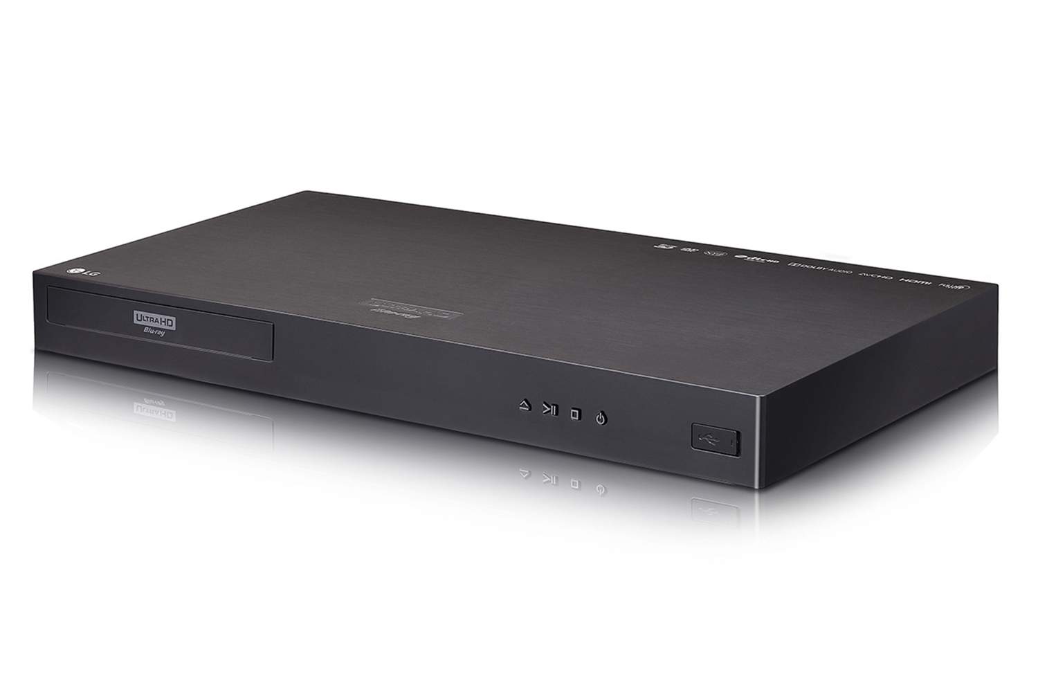 LG UP970 Blu-ray player angled