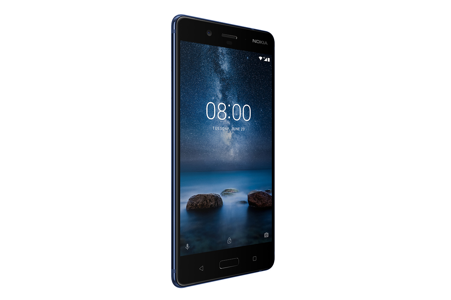 Nokia 8 polished blue left angle