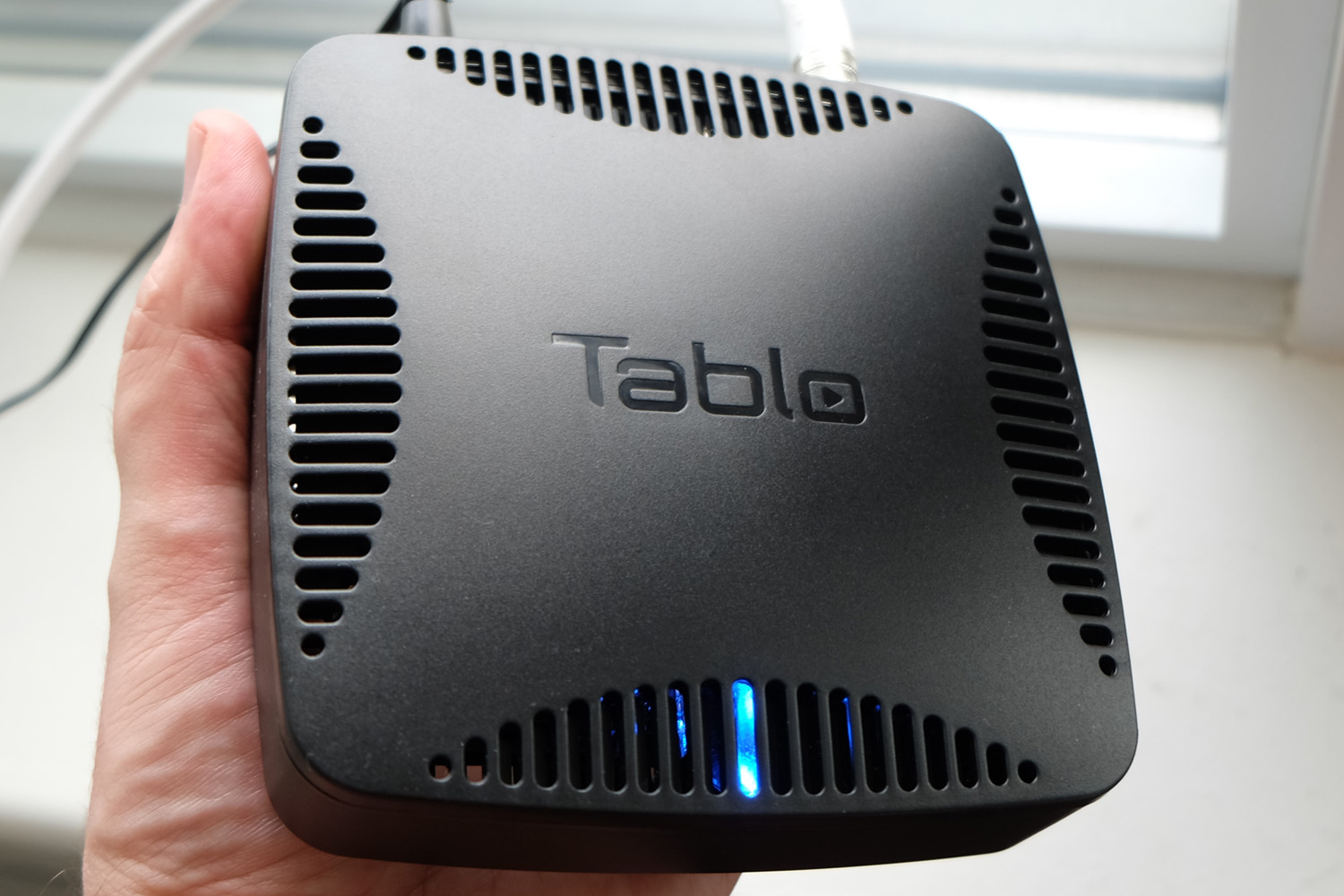 Nuvyyo Tablo Dual OTA DVR held in-hand