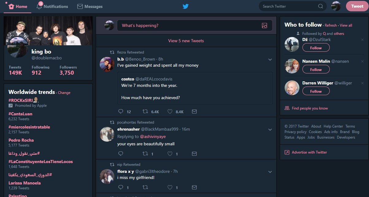 twitter desktop night mode