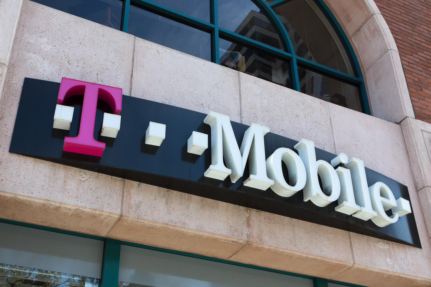 T-Mobile storefront with corporate signage.