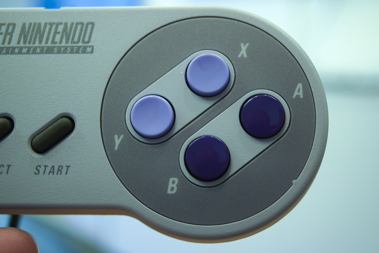 Detail shot of the right side of the SNES Classic Edition controller