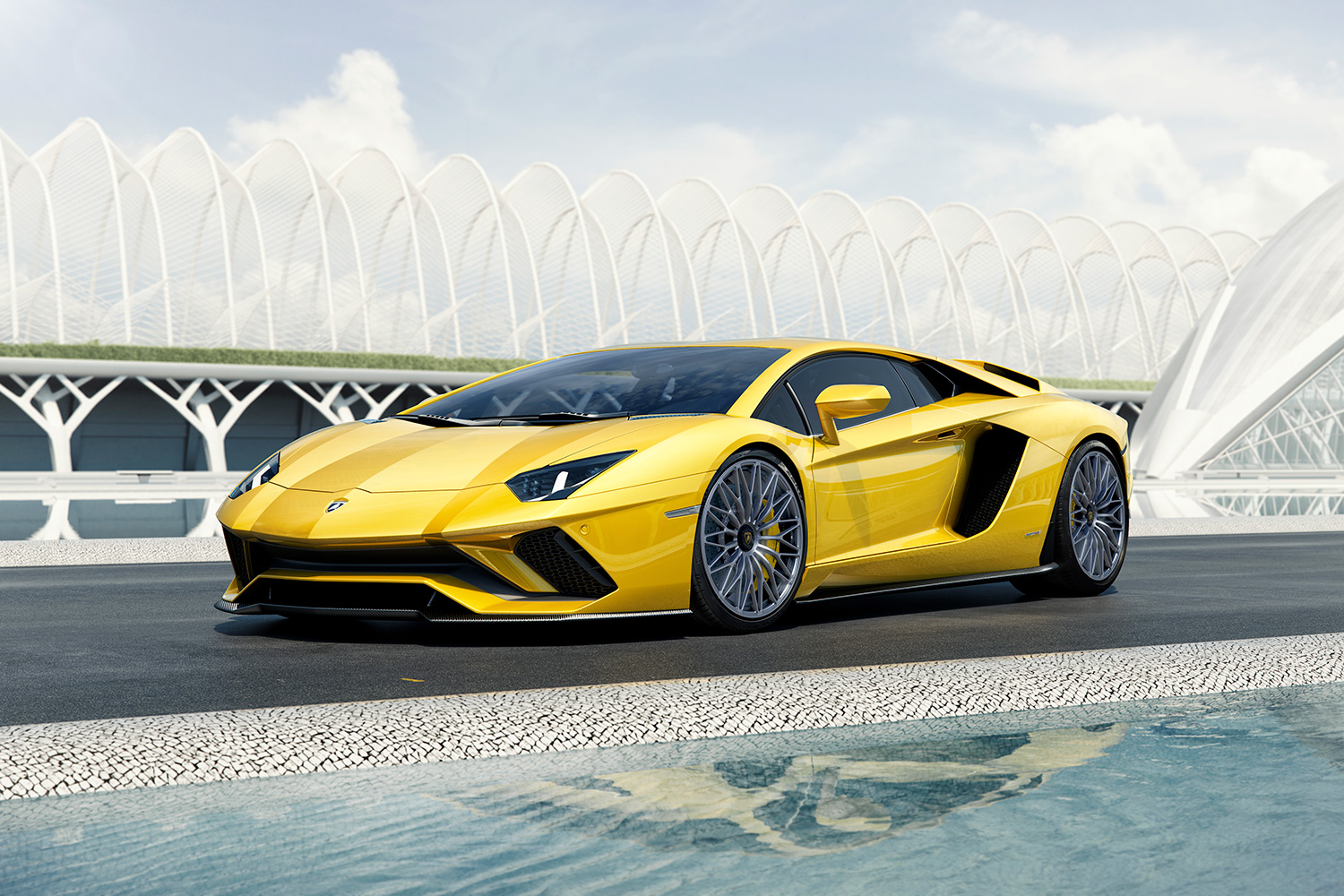 Electric Lamborghini Aventador S yellow