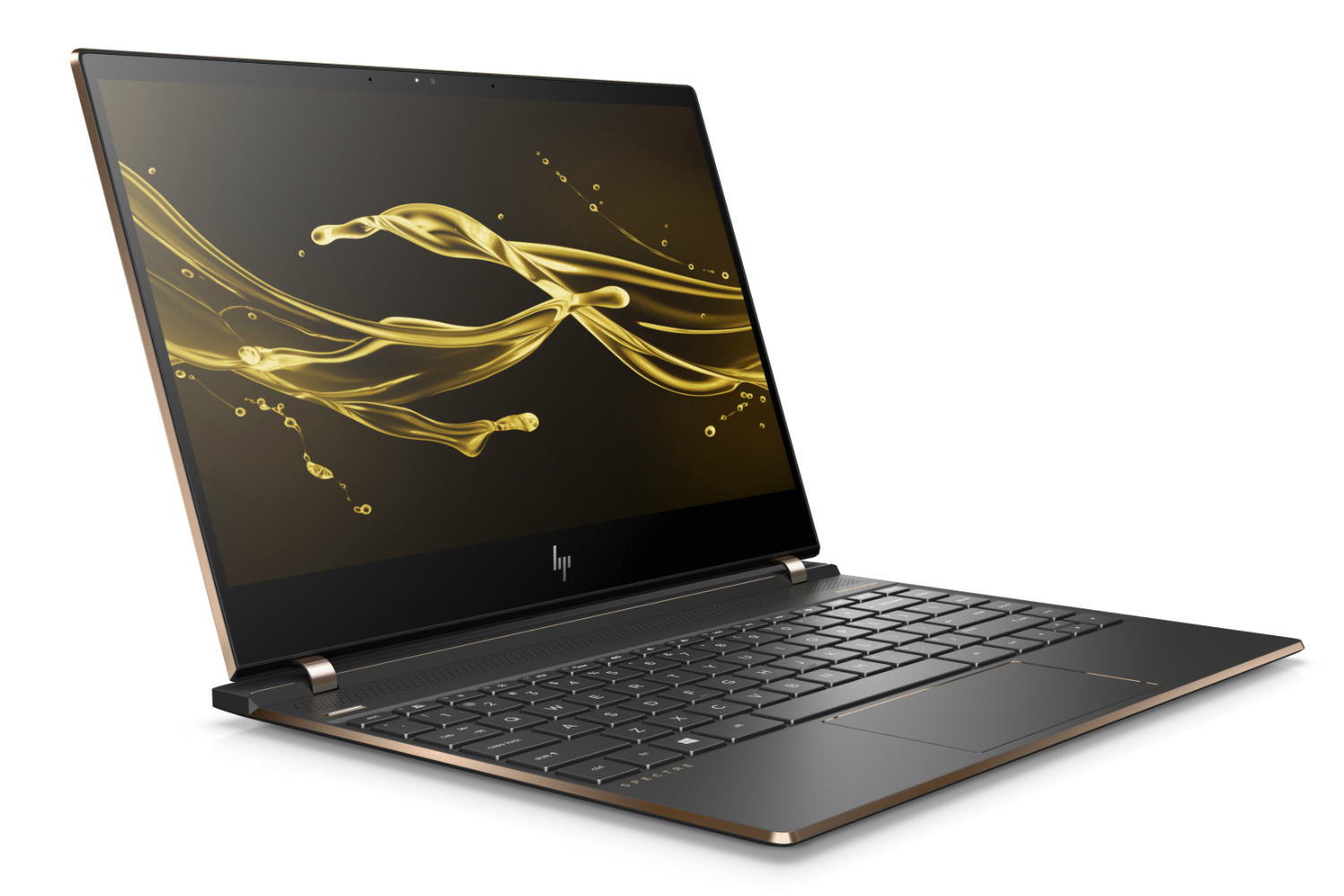 hp spectre line refresh quad core processors 13 laptop front right dark ash silver