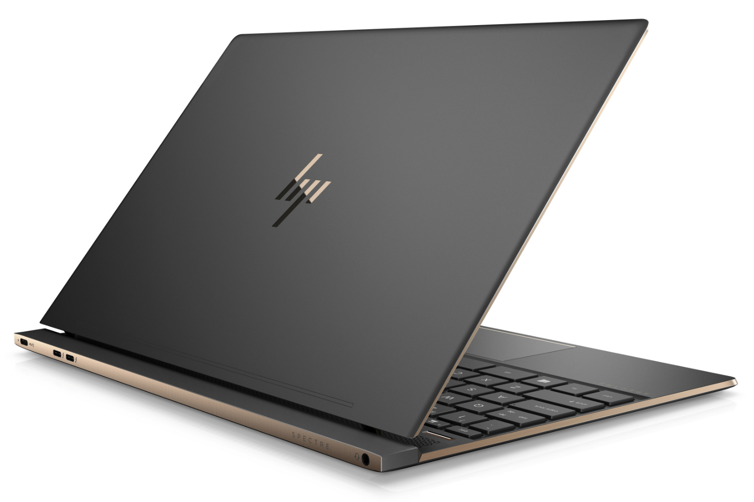 hp spectre line refresh quad core processors 13 laptop rear quarter right dark ash silver