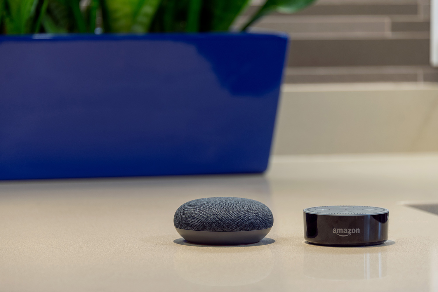 amazon echo dot vs google home mini both offset