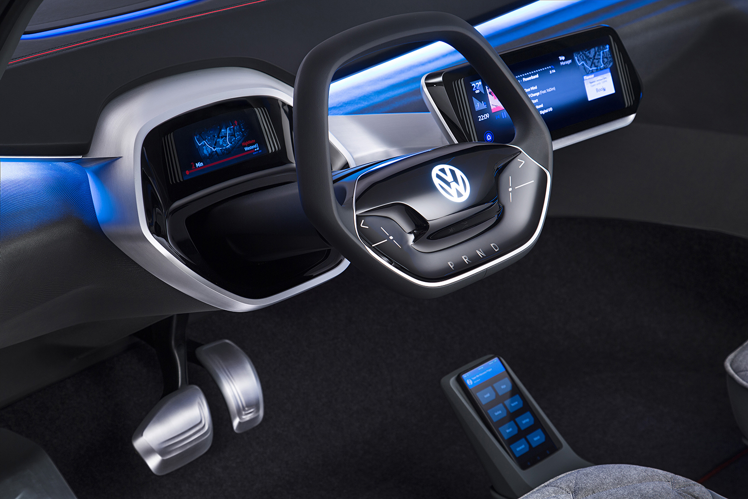 vw electric car crozz steering wheel