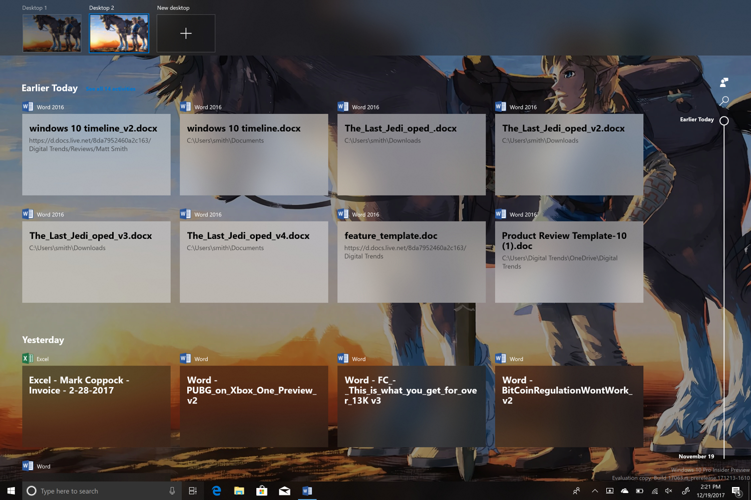 Windows Timeline