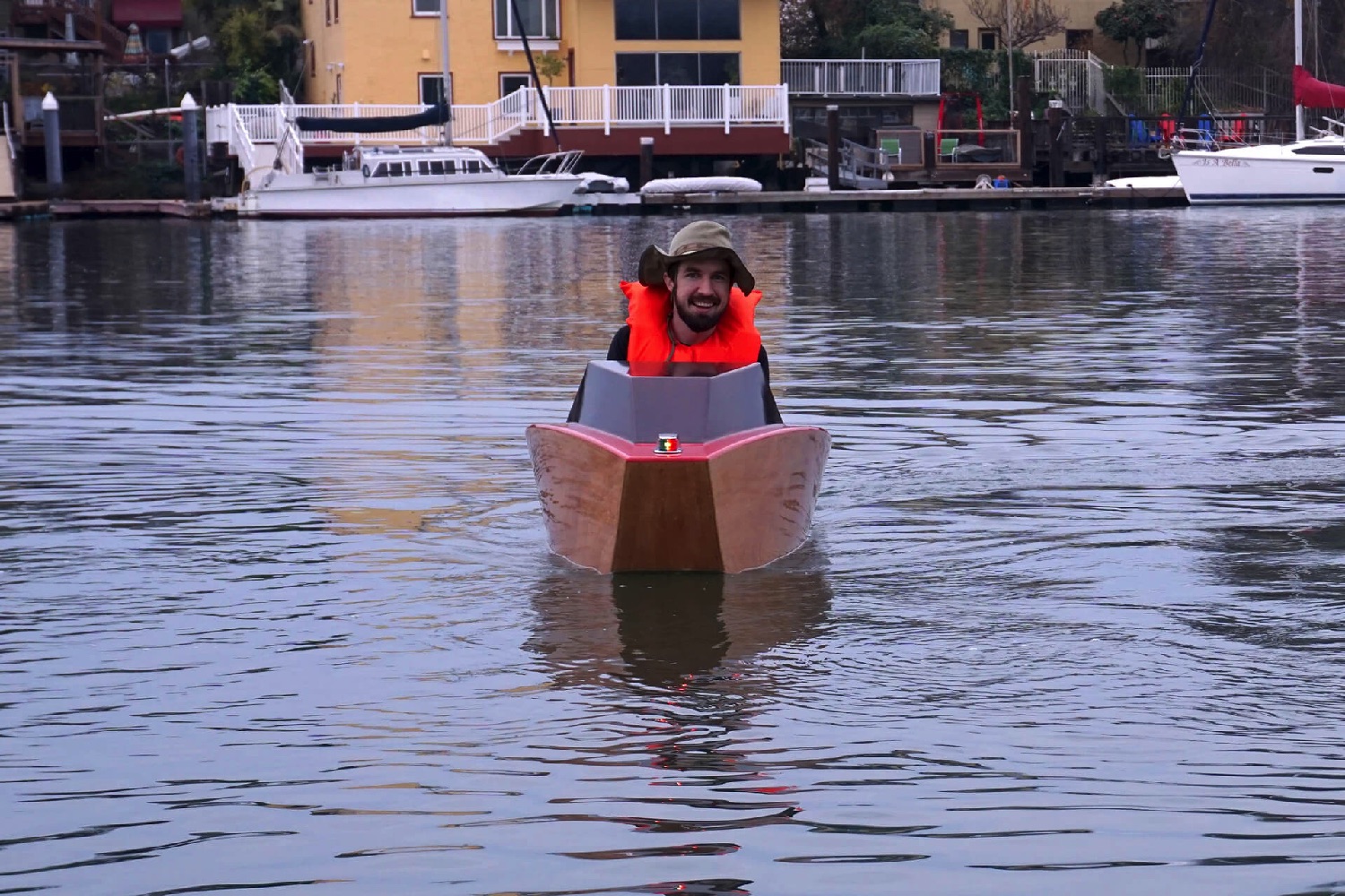 electric mini boat kit tulberg laser cut first launch josh front rapid whale