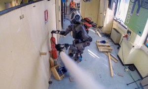 walk man humanoid robot firefighting