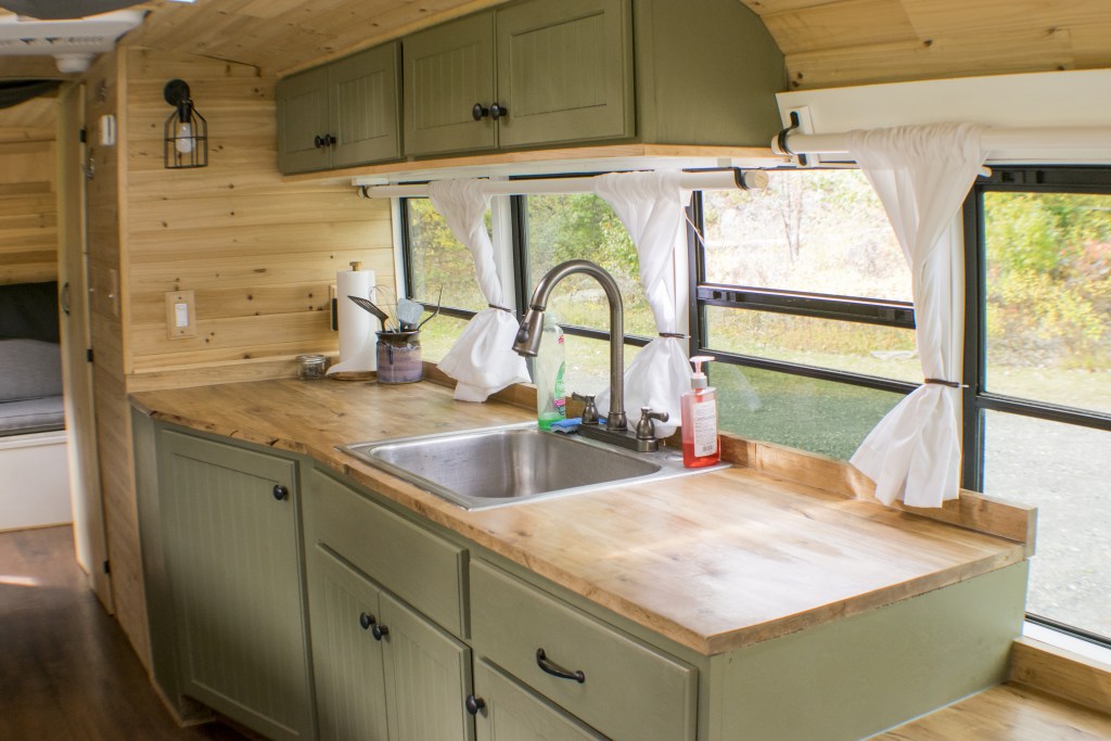 bus converted to solar powered tiny home on wheels nn 0116