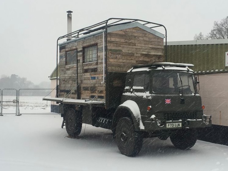 lorry life tiny home snow