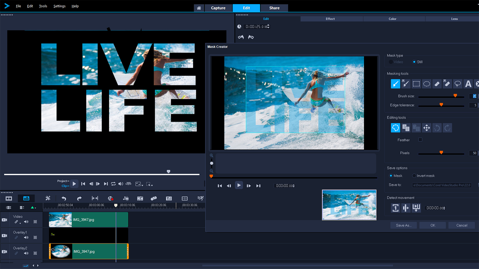 corel videostudio ultimate 2019 launch  text mask copy