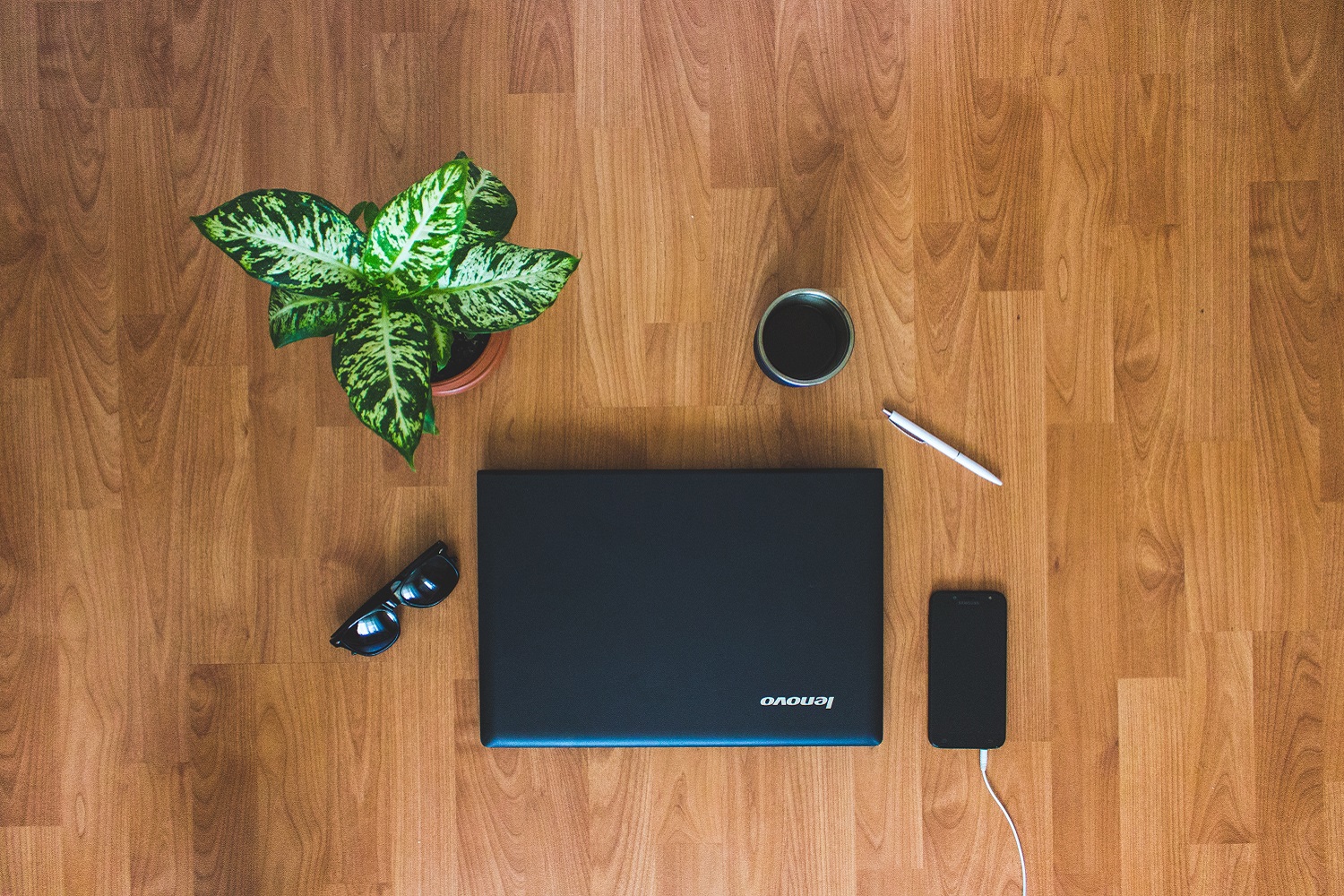 Lenovo laptop on desk