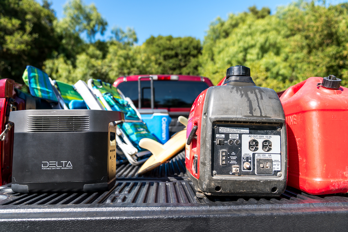 this portable power station has 6 ac outlets and can charge a tesla ecoflow delta