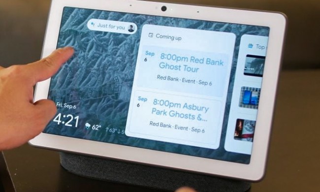 The Google Nest Hub Max in use.