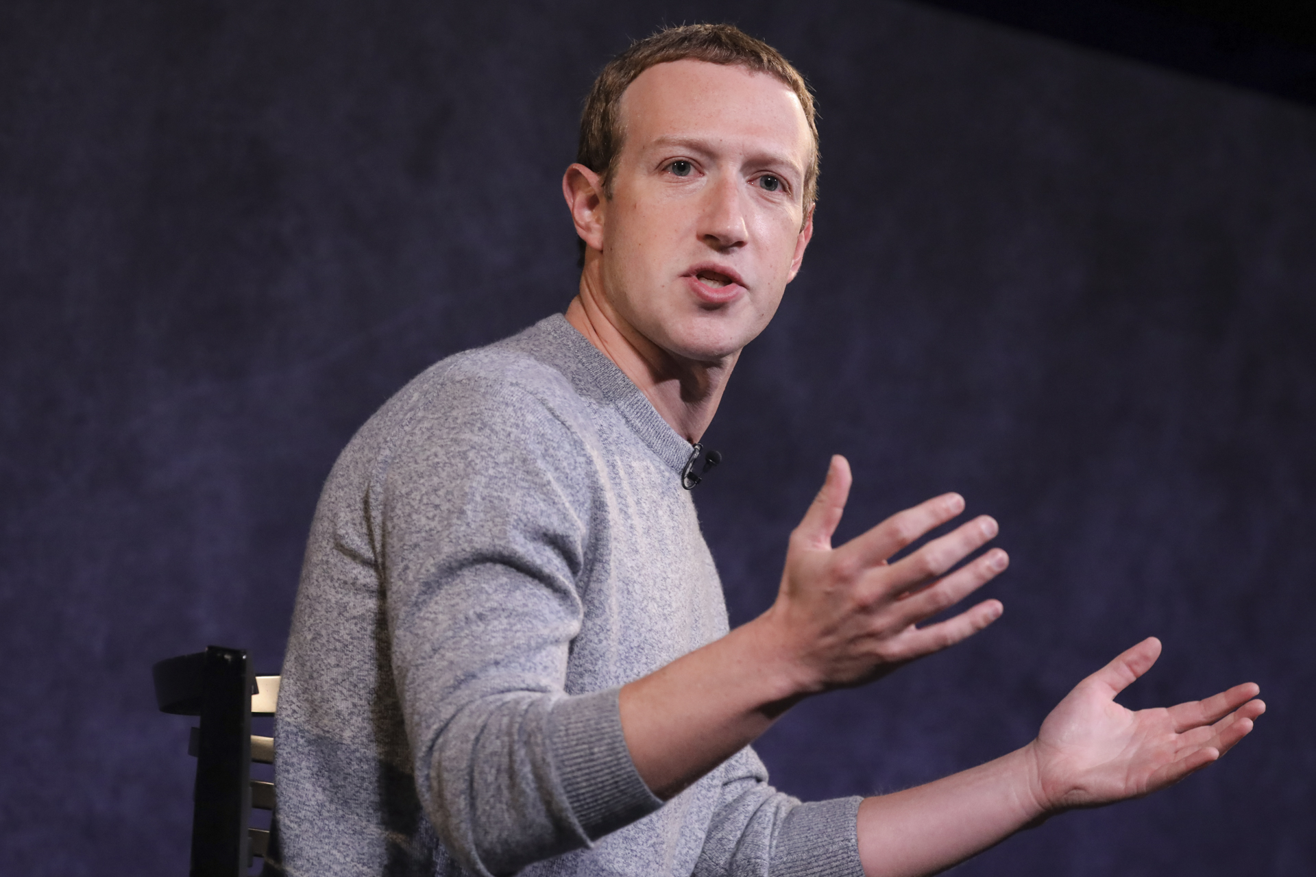 Facebook CEO Mark Zuckerberg speaking on a panel at the Paley Center for Media