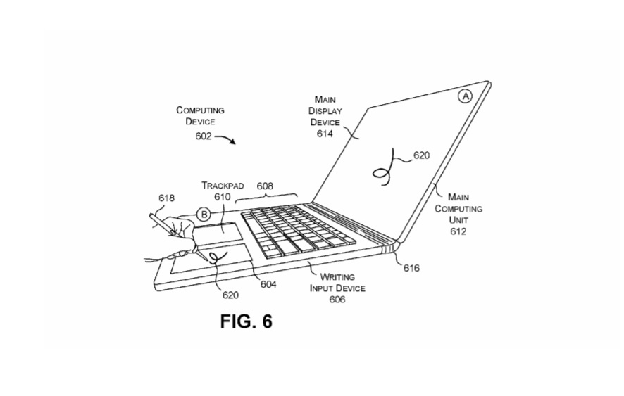 microsoft surface book 3 inking space patent in keyboard 1