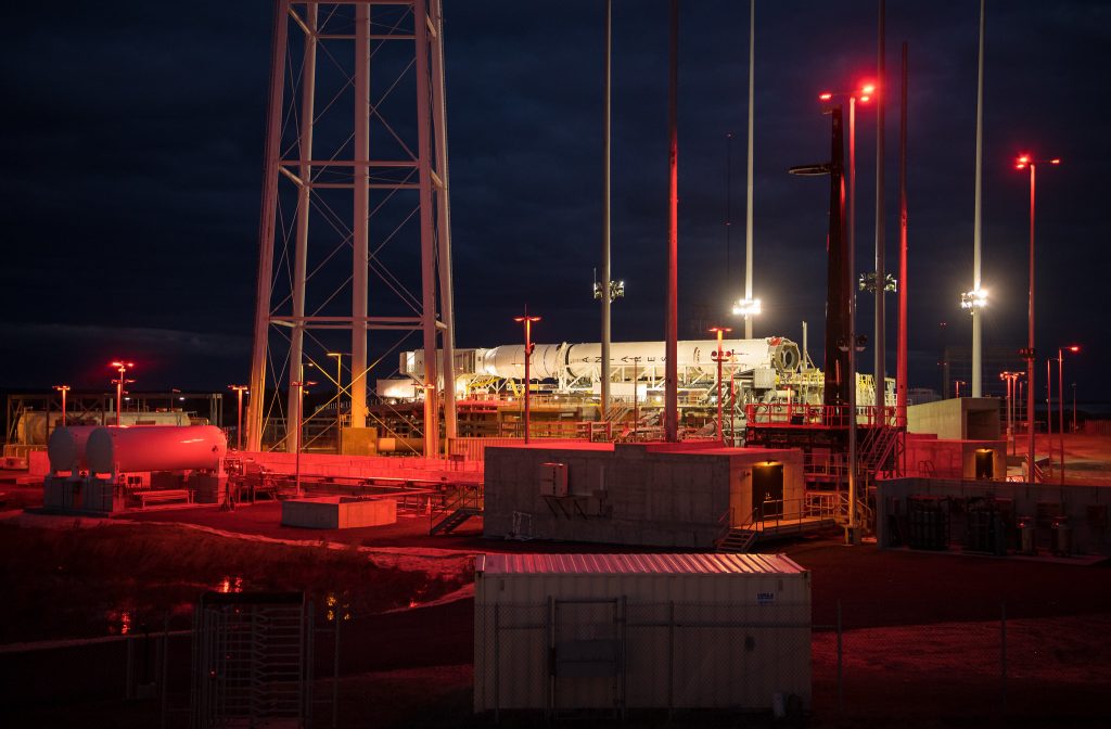 Night at the Mid-Atlantic Regional Spaceport at NASA’s Wallops Flight Facility in Virginia