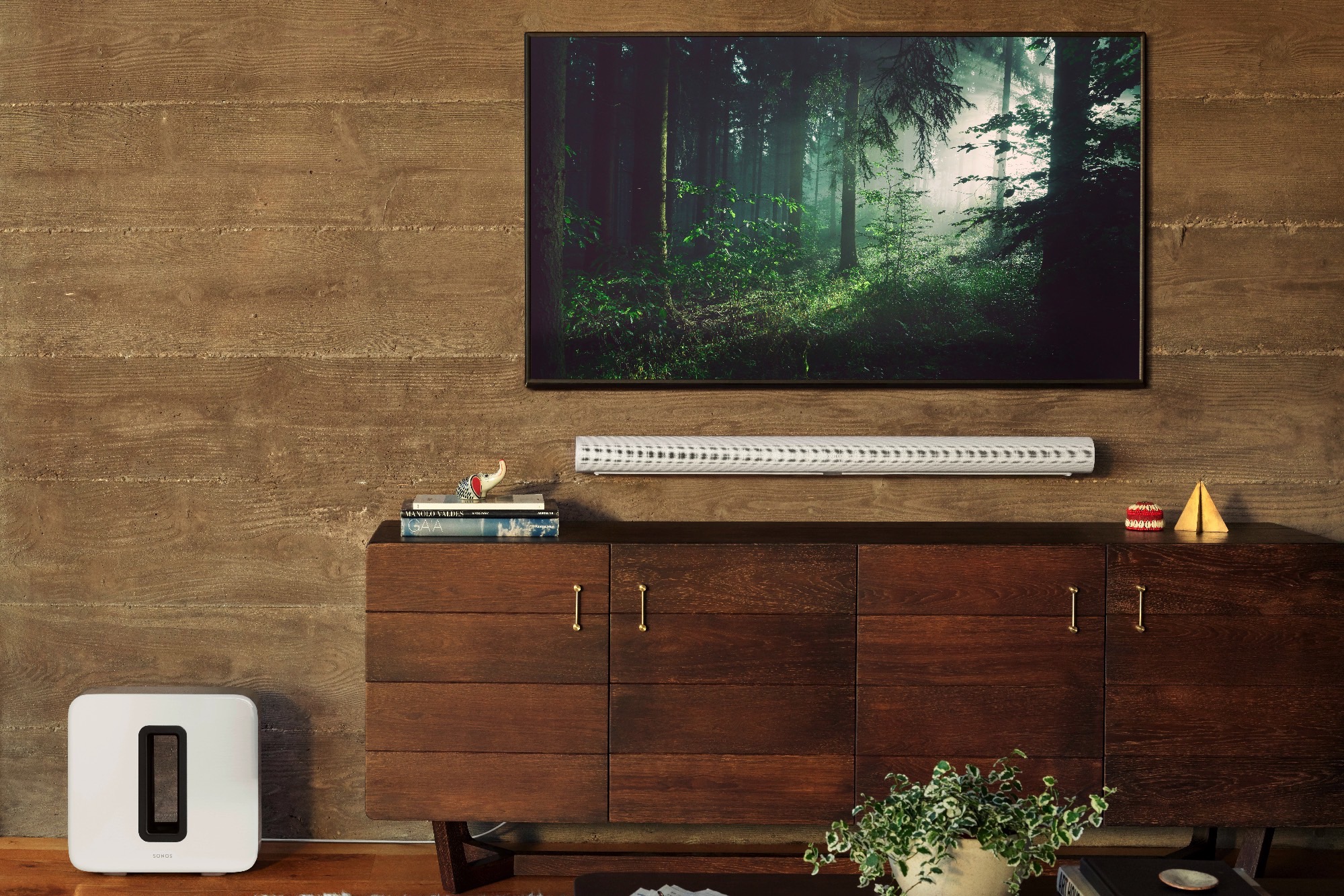 sonos launches arc wireless soundbar first with dolby atmos white sub