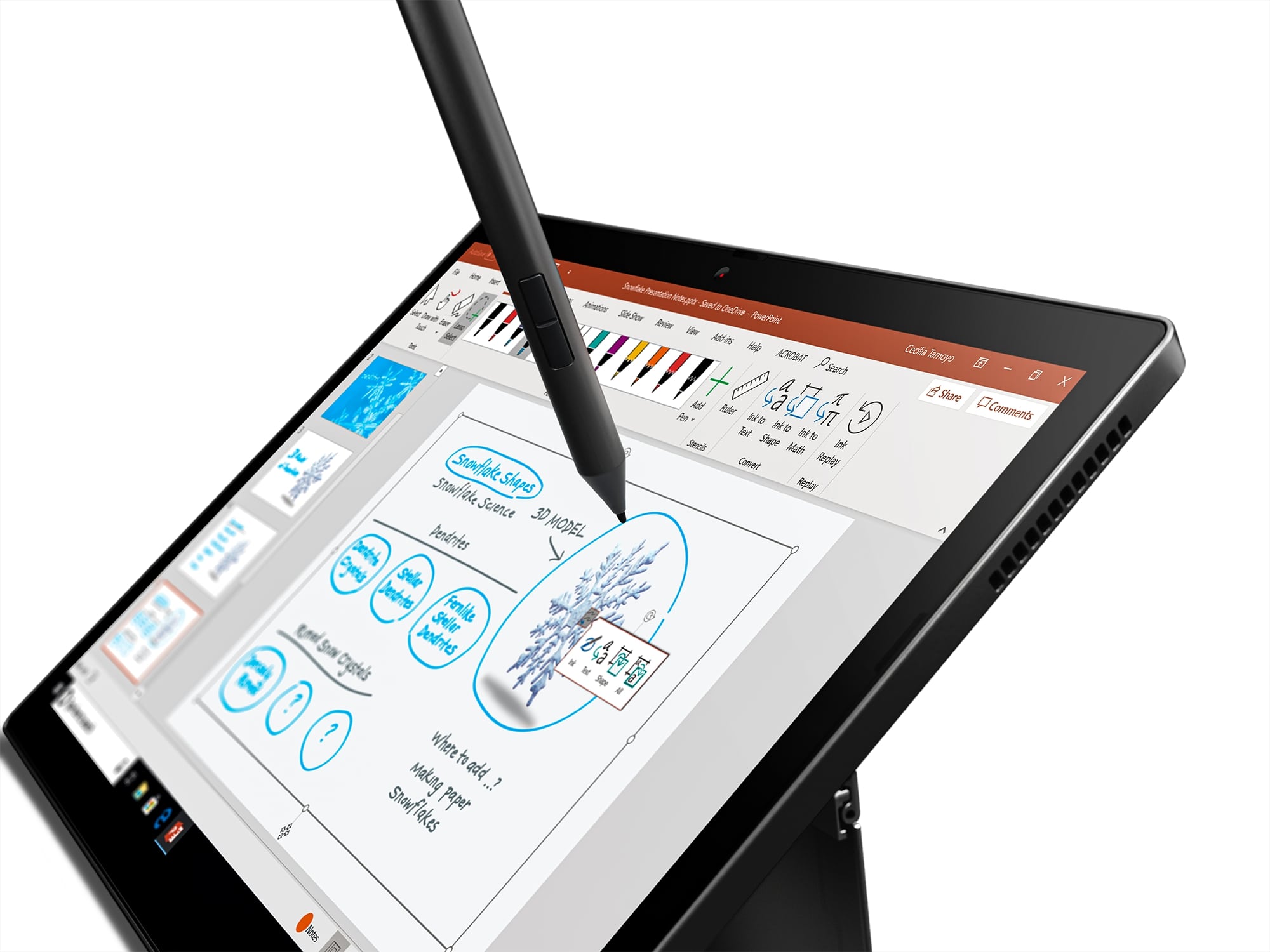 lenovo thinkpad x12 takes on microsoft surface ces 2021 01 closeup tablet pen