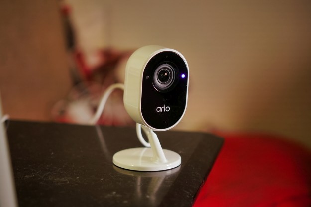 Arlo Essential Indoor Security Camera on table