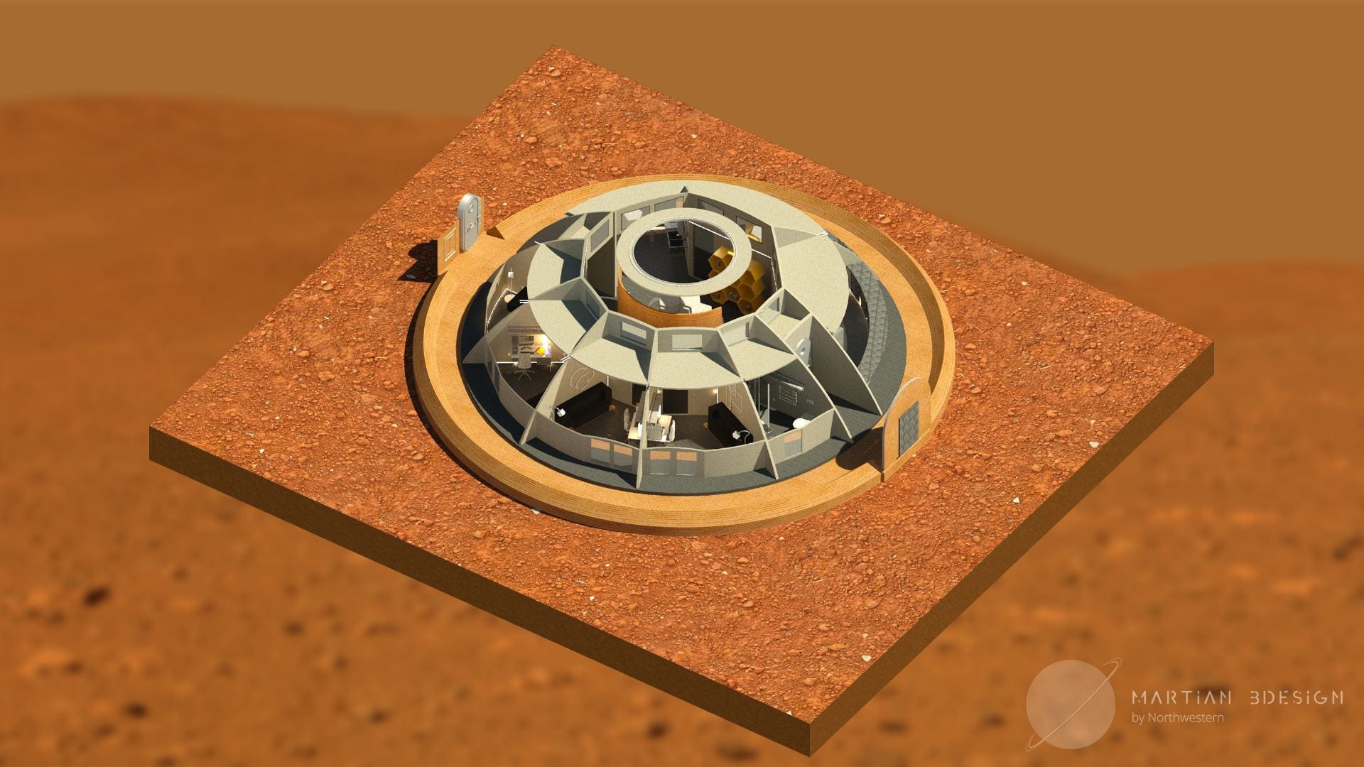 Northwestern Martian Habitat Interior Overview