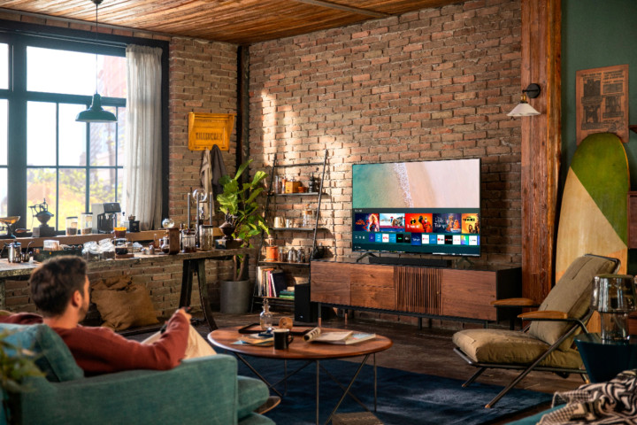 The Samsung 70-inch Class 7 Series 4K TV in a living room.