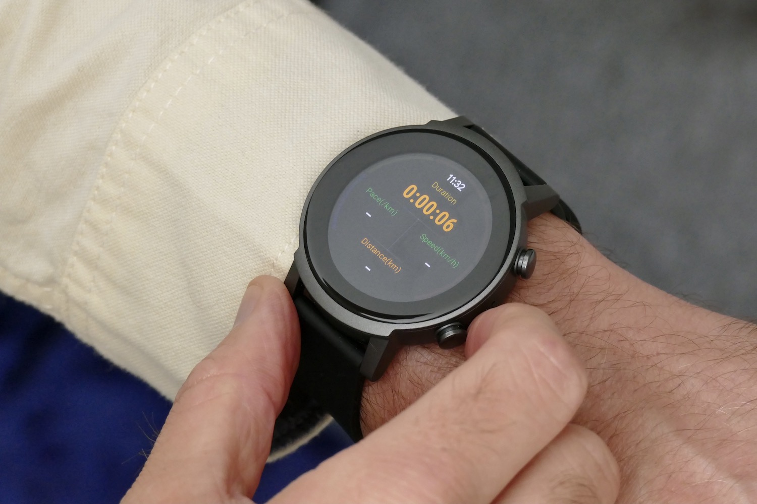TicExercise app on the TicWatch E3.