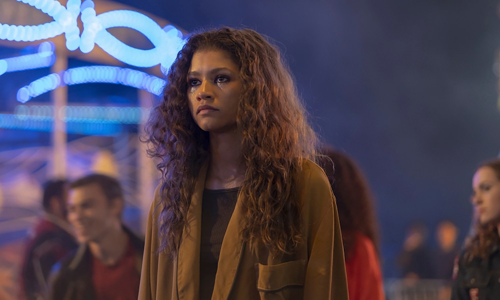 Zendaya in a scene from Euphoria.