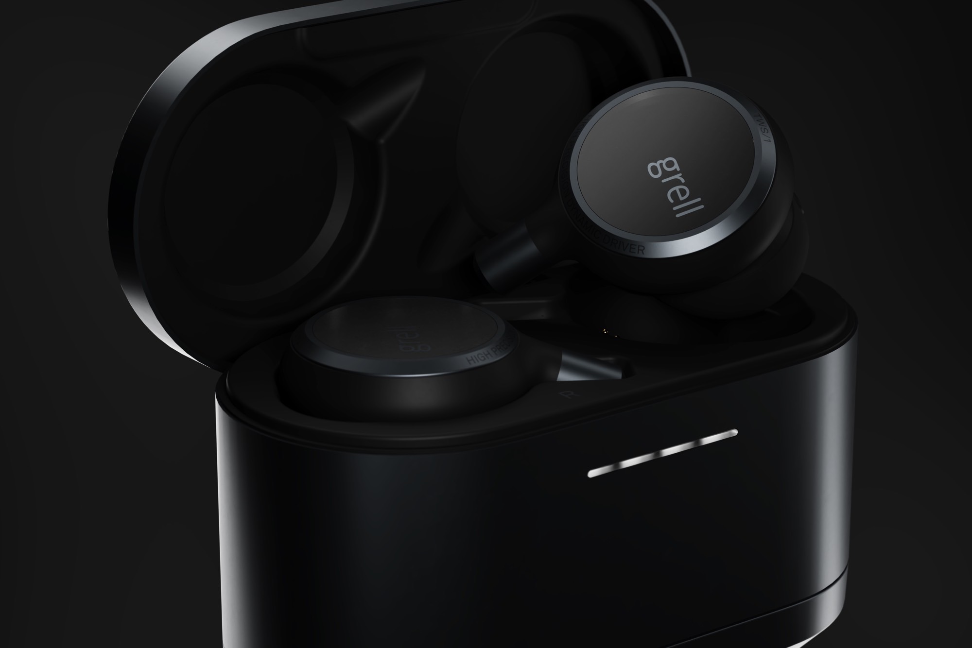 Grell Audio TWS/1 noise-canceling true wireless earbuds.