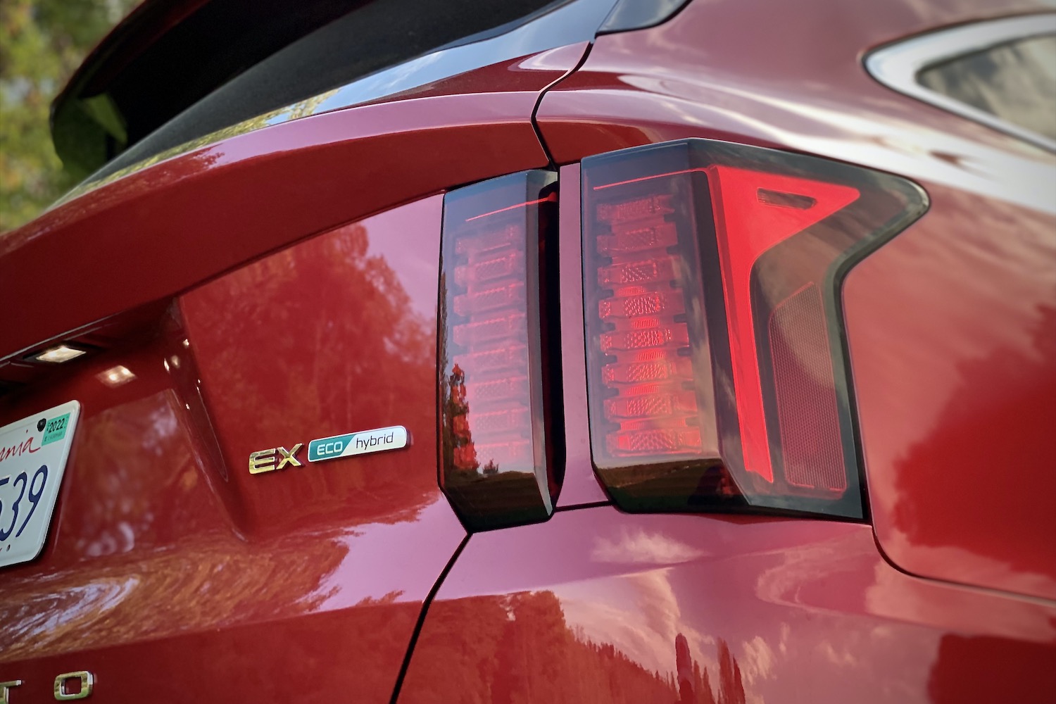 Rear taillight on the 2021 Kia Sorento Hybrid.