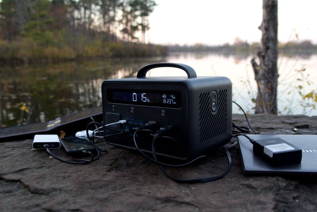 Anker PowerHouse II battery pack charging various devices.