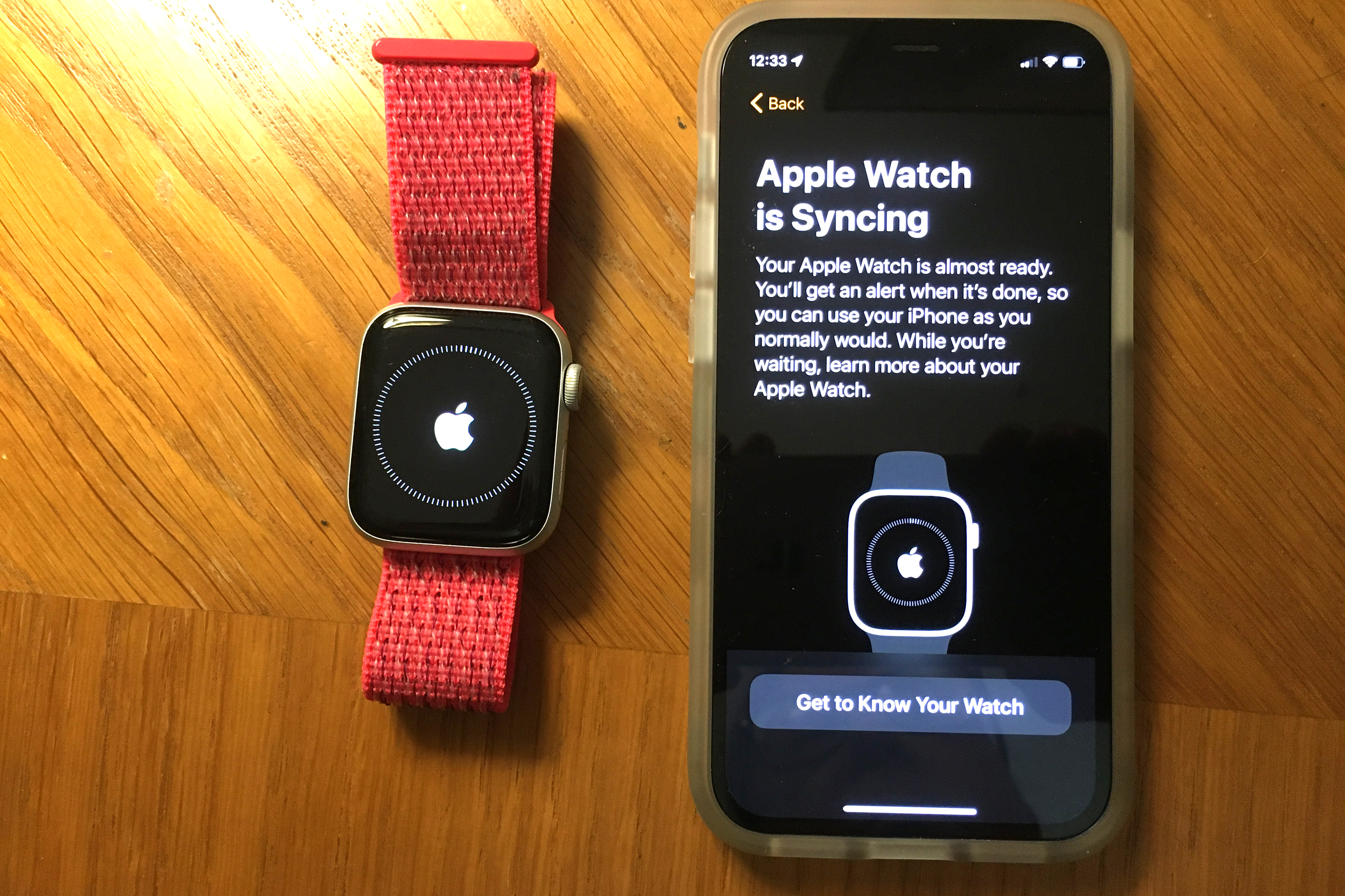 apple watch pair syncing.