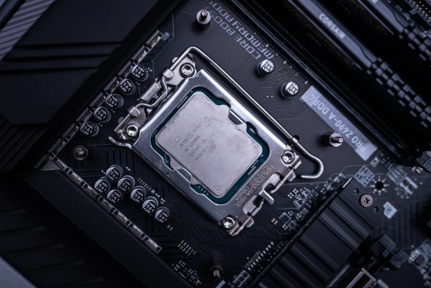 Intel Core i9-12900K in a motherboard.