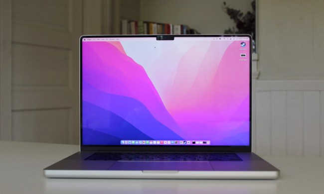 The screen of the 2021 MacBook Pro.