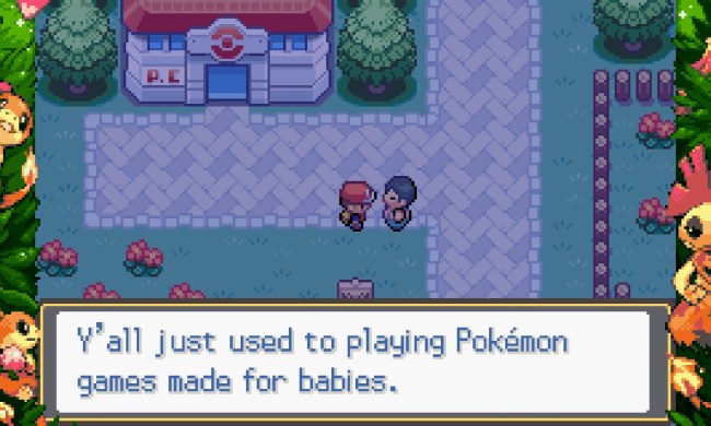 A trainer calling pokemon games for babies.