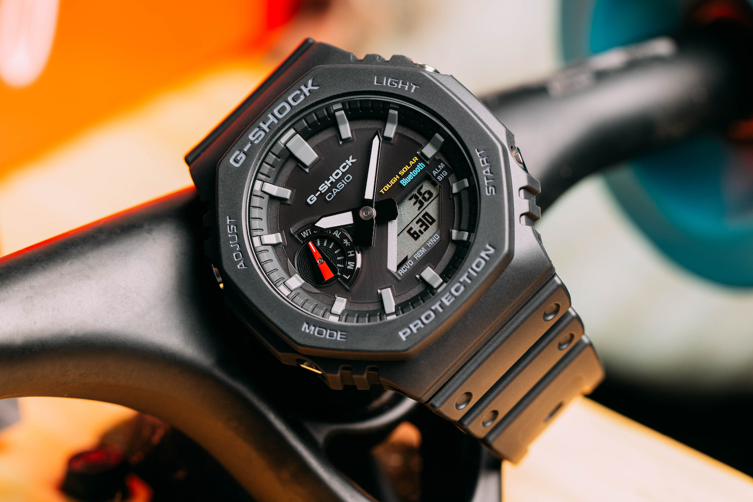 Casio G Shock GA-B2100 in black and grey.