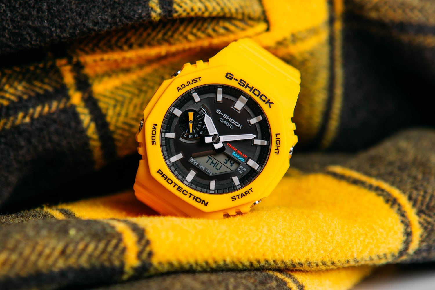 Casio G Shock GA-B2100 in yellow.