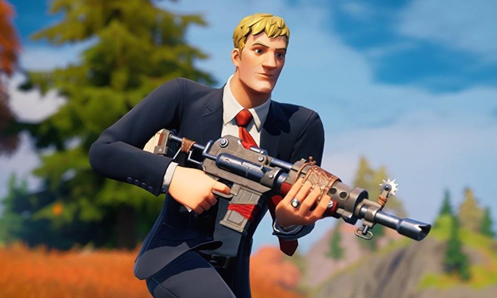 Jonesy running in Fortnite.