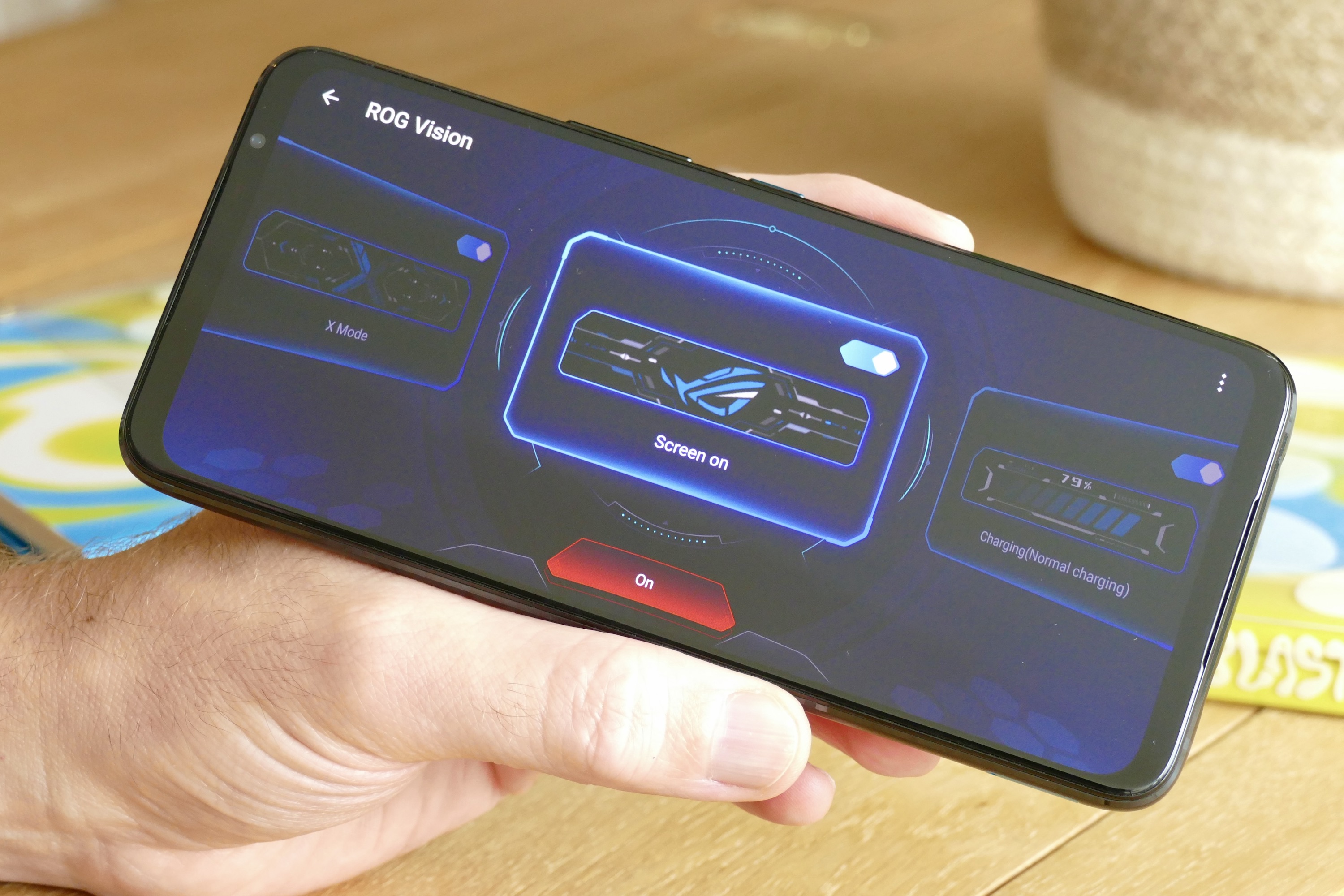 ROG Vision screen settings on the Asus ROG Phone 6 Pro.