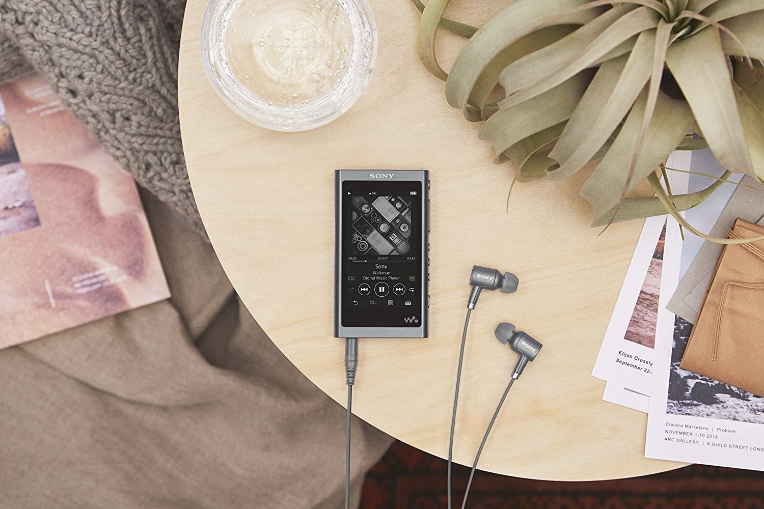 The Sony NW/A55 Walkman on a table.