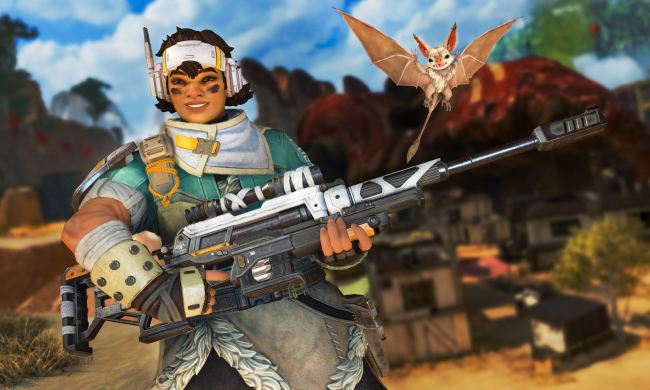 Vantage stands with her sniper rifle in Apex Legends.
