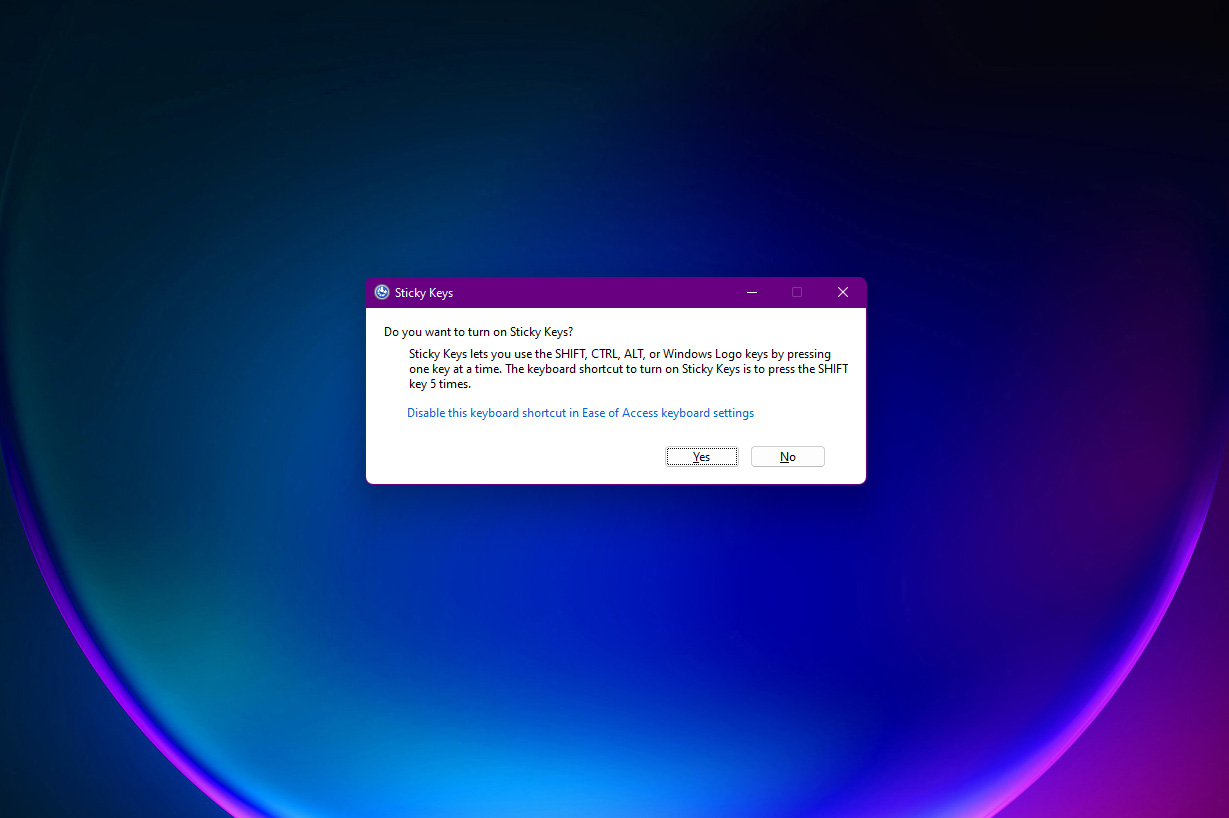 how to turn off sticky keys windows 11