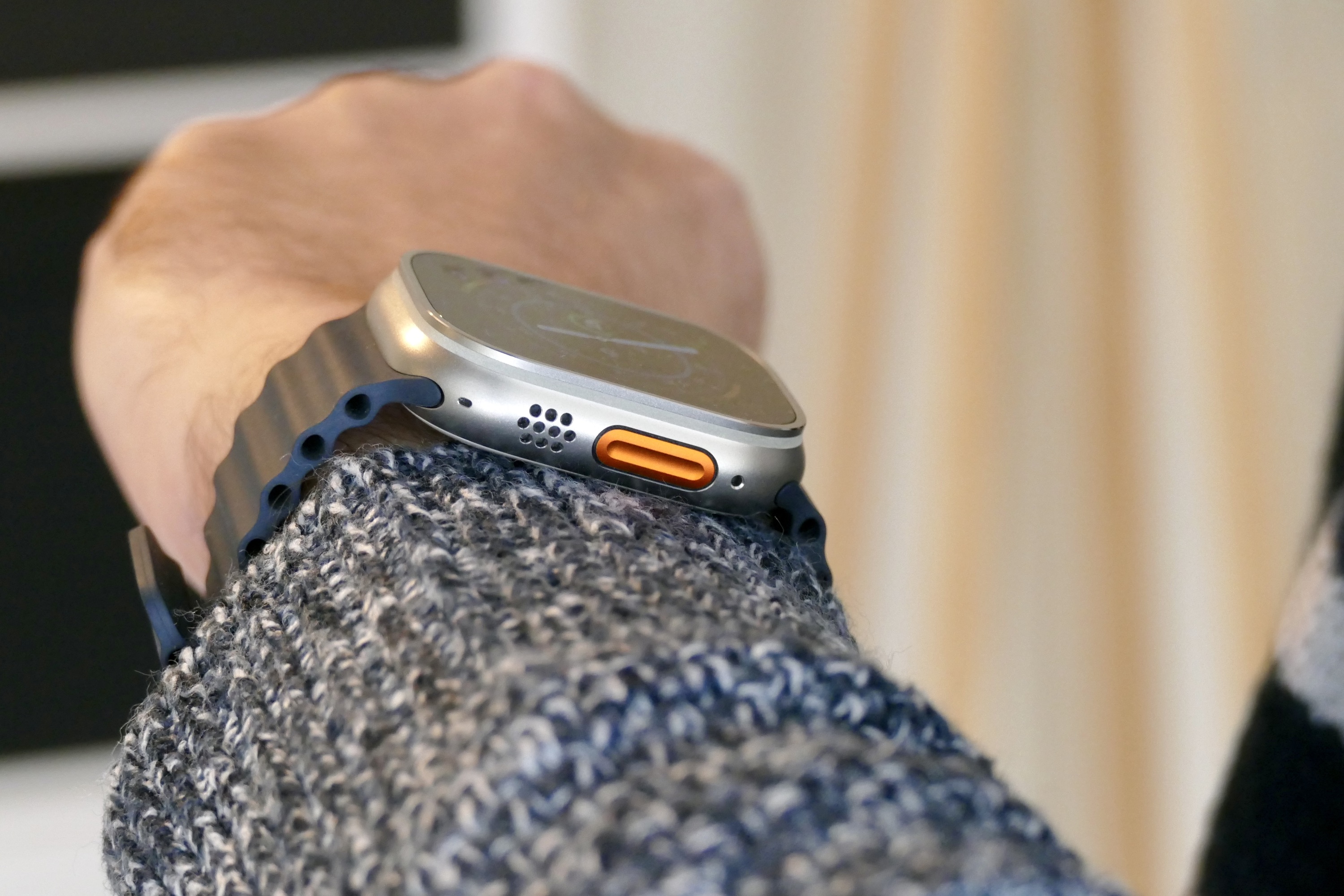 The Action Button on the Apple Watch Ultra.