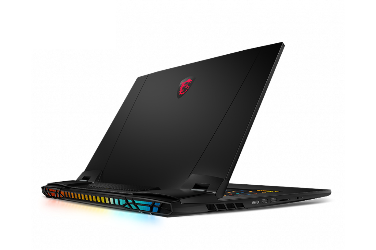Product image of the MSI Titan GT77 U12 gaming laptop on a white background.
