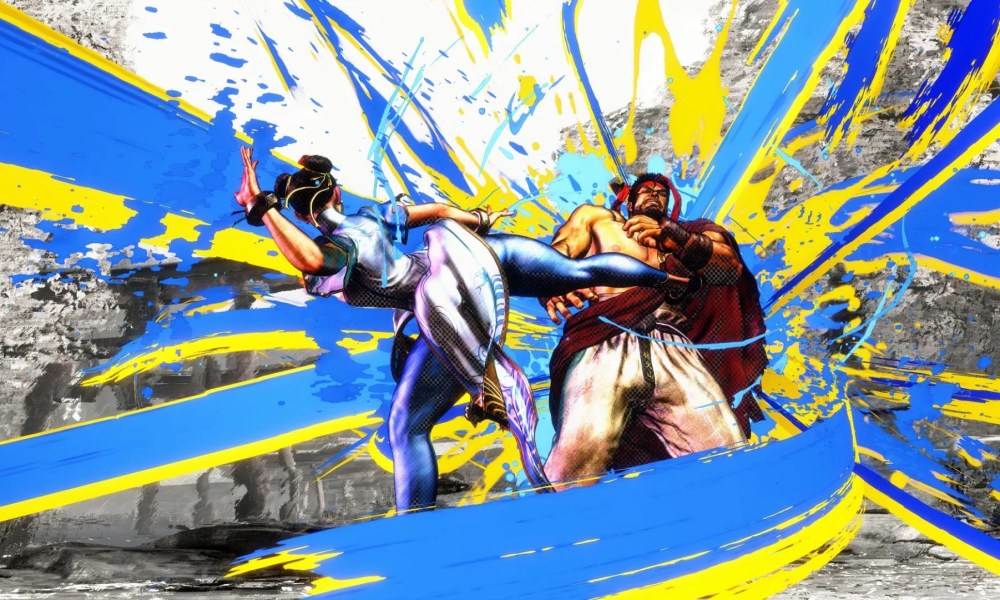 Chun Li kicks Ryu in Street Fighter 6.